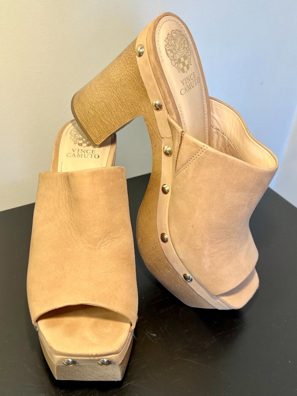 Vince Camuto "Jeckima" Suede Platform Clog Mules